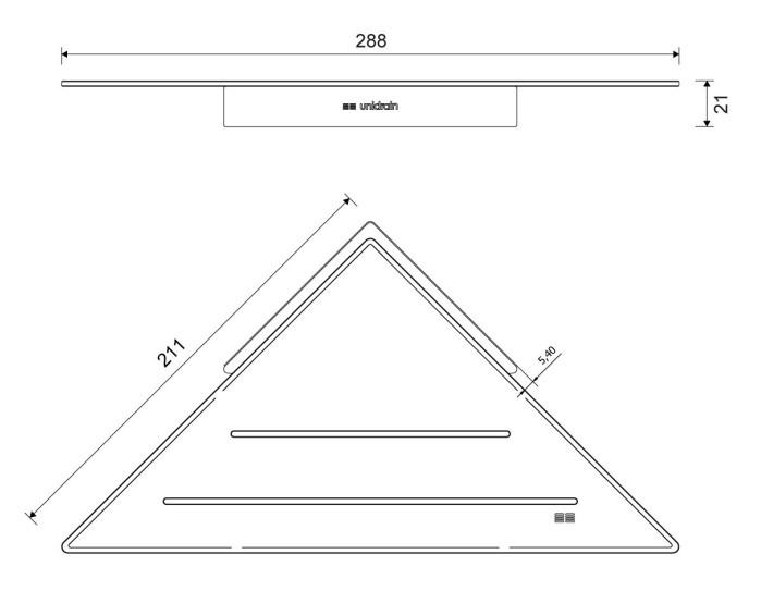 Unidrain ReFrame hjørnehylde - Børstet stål Unidrain ReFrame hjørnehylde - Børstet stål