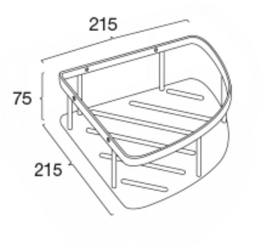 Pressalit hj&oslash;rnehylde - Rustfrit st&aring;l