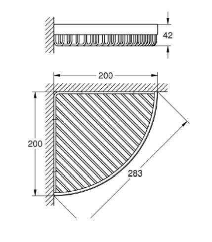 Grohe Selection Cube hjørnekurv - Krom Grohe Selection Cube hjørnekurv - Krom