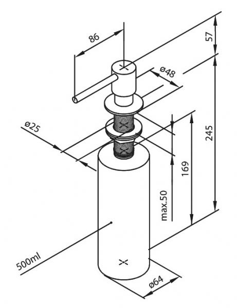 Damixa Silhouet sæbedispenser til køkkenvask - Børstet kobber Damixa Silhouet sæbedispenser til køkkenvask - Børstet kobber