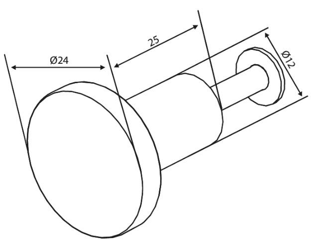 Damixa Zen m&oslash;belknop &Oslash;24 mm - B&oslash;rstet messing