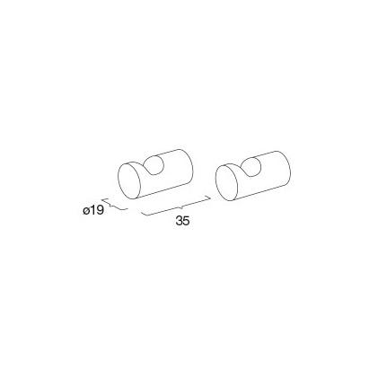 Pressalit Curve h&aring;ndkl&aelig;dekrog - 2 stk - B&oslash;rstet messing