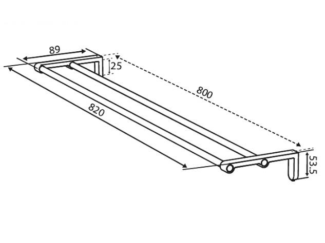 Damixa Zen dobbelt håndklædestang 800 mm - Børstet messing Damixa Zen dobbelt håndklædestang 800 mm - Børstet messing