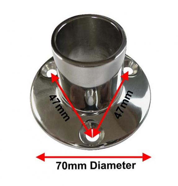Van Der P Forh&aelig;ngstang 200cm m/2 v&aelig;gflanger - Rustfri st&aring;l