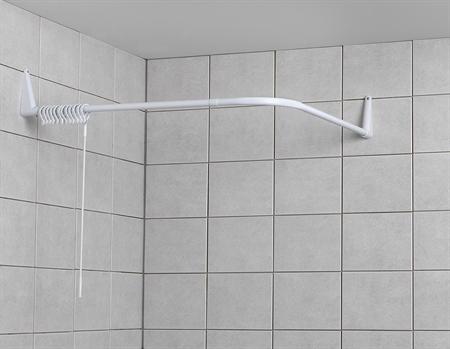 Van der P Erica2000 forhængsstang vinkel 85x85cm til brus - Hvid Van der P Erica2000 forhængsstang vinkel 85x85cm til brus - Hvid