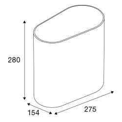 Pressalit Style v&aelig;gh&aelig;ngt toiletspand - Krom/hvid