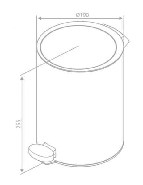 Damixa Zen toiletspand m/pedal og SoftClose 3l - B&oslash;rstet grafitgr&aring;