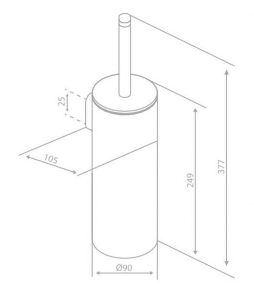 Damixa Zen toiletbørste t/gulv eller væg - Børstet messing Damixa Zen toiletbørste t/gulv eller væg - Børstet messing