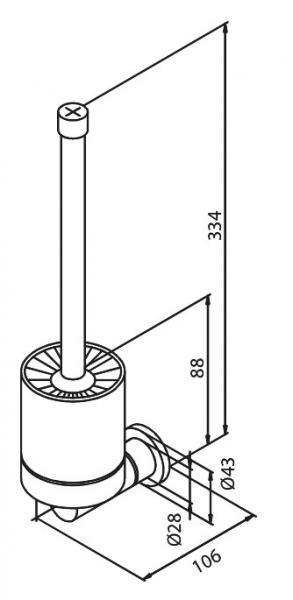Damixa Silhouet toiletbørste til væg - Krom Damixa Silhouet toiletbørste til væg - Krom