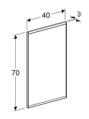 Geberit Option Plus Square spejl m/direkte og indirekte lys og varme - 40 x 70 - Alu