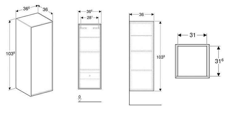 Ifö Sense Art halvhøjskab m/låge - Nøddetræ Ifö Sense Art halvhøjskab m/låge - Nøddetræ