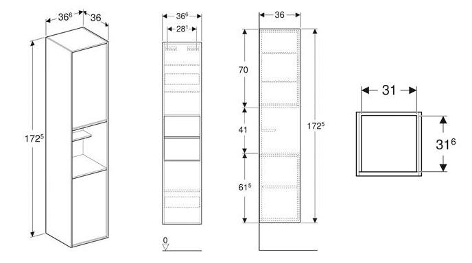Ifö Sense Art højskab m/2 låger og åben hylde - Mat hvid Ifö Sense Art højskab m/2 låger og åben hylde - Mat hvid
