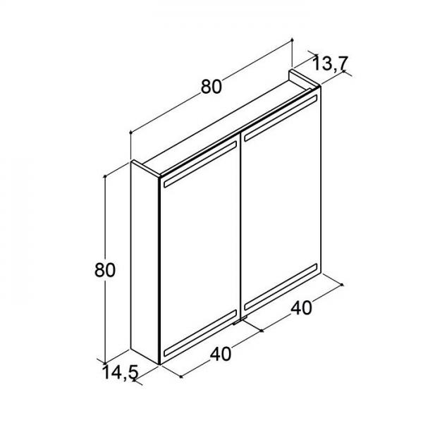 Dansani Level spejlskab 80 m/lys, lysstyring og træbakker - Varm eg Dansani Level spejlskab 80 m/lys, lysstyring og træbakker - Varm eg