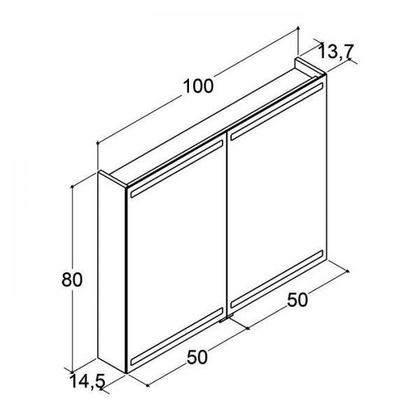 Dansani Level spejlskab 100 m/lys, lysstyring og træbakker - Brun eg Dansani Level spejlskab 100 m/lys, lysstyring og træbakker - Brun eg