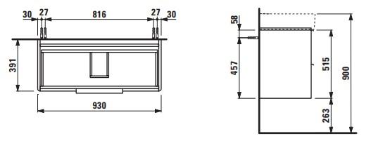 BASE U.SKAB 2 SK. 930X525X390 BASE U.SKAB 2 SK. 930X525X390