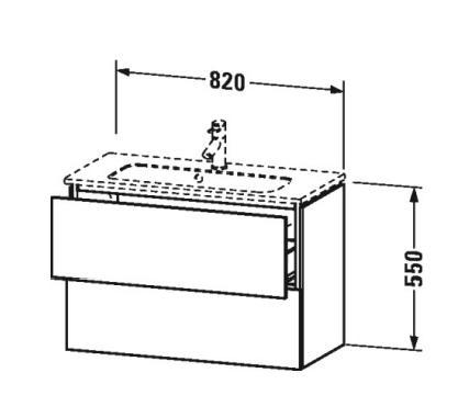 Duravit L-Cube 82 Compact underskab m/skuffer - Hvid