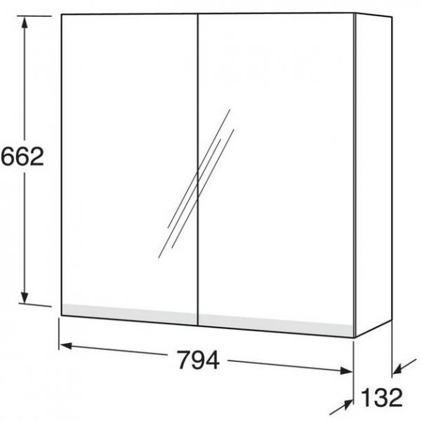Gustavsberg spejlskab Artic 80 - Fersken Gustavsberg spejlskab Artic 80 - Fersken