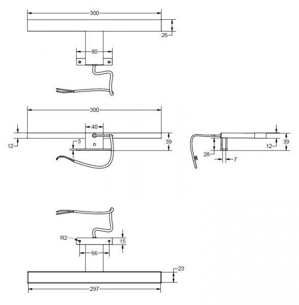 Sanibell Basicline lys til spejl - Krom Sanibell Basicline lys til spejl - Krom