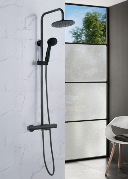 Nortiq komplet brusesystem Ø22 - Mat sort Nortiq komplet brusesystem Ø22 - Mat sort