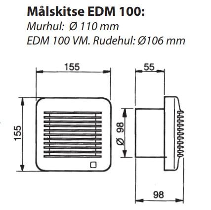 Thermex EDM 100CVM Ventilator Standard til vinduesmontering med snorafbryder, Hvid Thermex EDM 100CVM Ventilator Standard til vinduesmontering med snorafbryder, Hvid