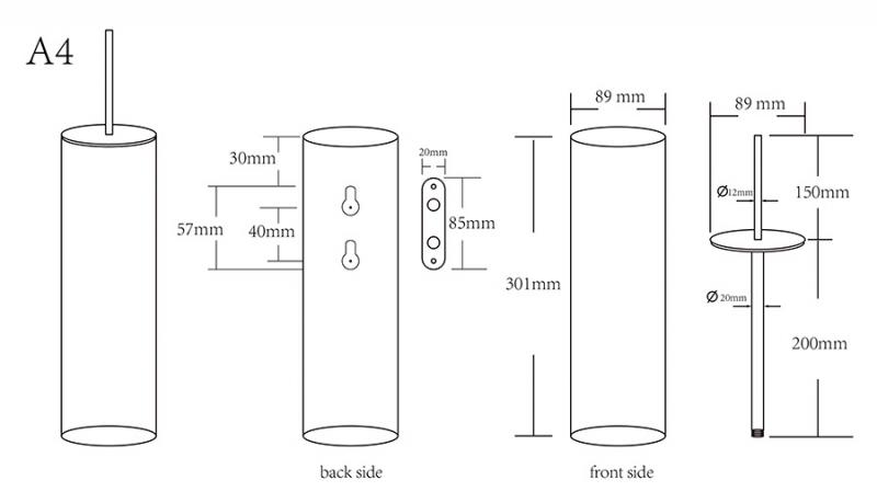 Cass&oslash;e A4 toiletb&oslash;rste t/v&aelig;g - B&oslash;rstet kobber