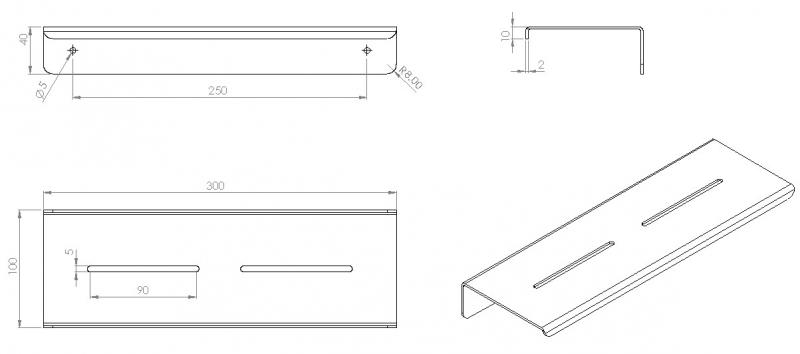 Cass&oslash;e A5 brusehylde, vendbar - B&oslash;rstet messing