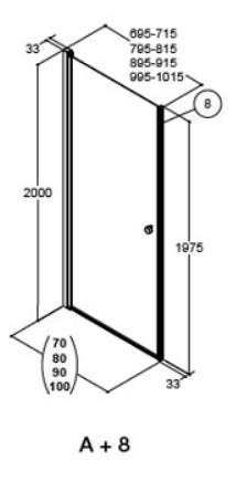 Dansani Match A71 brusedør - Isglas/matkrom Dansani Match A71 brusedør - Isglas/matkrom