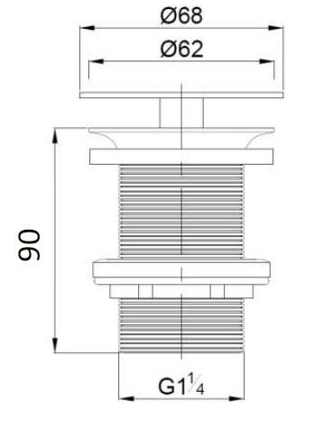 Cassøe Universal bundventil, tvangsåben - Blankpoleret messing Cassøe Universal bundventil, tvangsåben - Blankpoleret messing