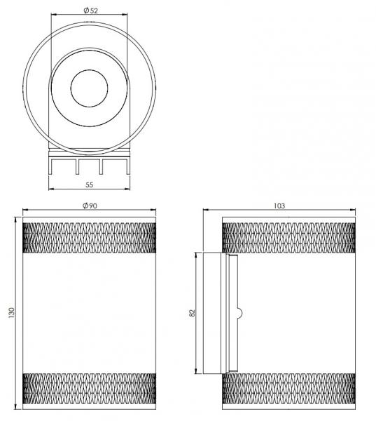 Cass&oslash;e Aura v&aelig;glampe m/crystal cut - Mat bronze