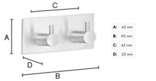 Beslagsboden selvkl&aelig;bende dobbeltkrog m/tap - Firkantet - Rustfrit st&aring;l