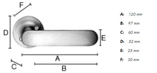 Beslagsboden udend&oslash;rsgreb B122M - B&oslash;rstet krom