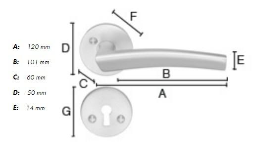 Beslagsboden rund indend&oslash;rs d&oslash;rgreb inkl n&oslash;gleskilt - Mat sort