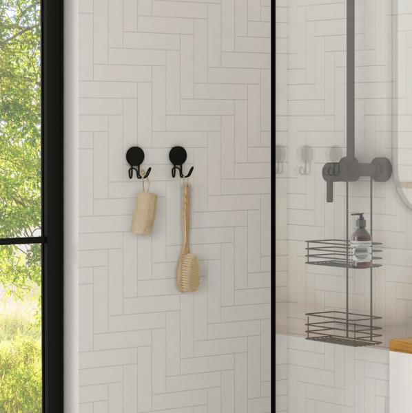 Beslagsboden Puck selvkl&aelig;bende dobbeltkrog - Mat sort