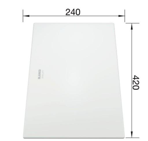 Blanco Sk&aelig;rebr&aelig;t glas ZEROX/CLARON hvid stor