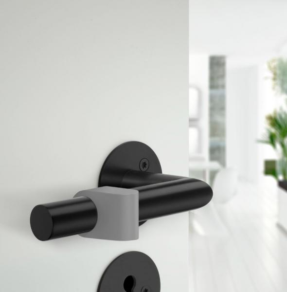 Beslagsboden d&oslash;rstop til d&oslash;rgreb gummi 2 stk - Gr&aring;