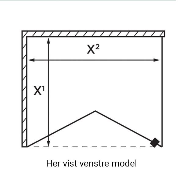 Strømberg Lucca 195 fastvæg med foldedør - Skræddersyet - Mat sort Strømberg Lucca 195 fastvæg med foldedør - Skræddersyet - Mat sort