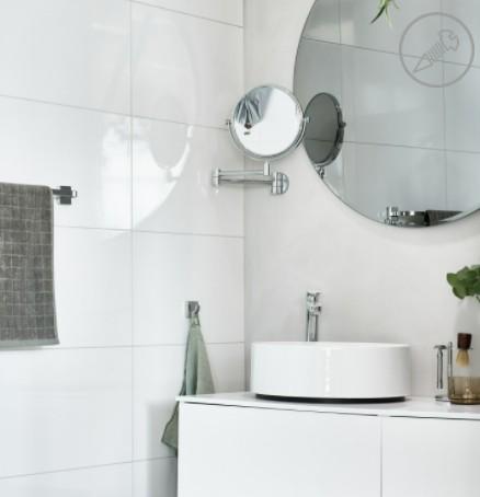 Smedbo Outline kosmetikspejl m/svingarm og 7 x forst&oslash;rrelse - Krom