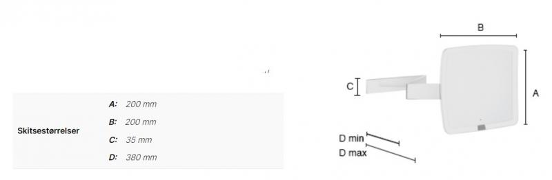 Smedbo Outline Square kosmetikspejl m/LED, sensor og 7 x forstørrelse - Krom Smedbo Outline Square kosmetikspejl m/LED, sensor og 7 x forstørrelse - Krom