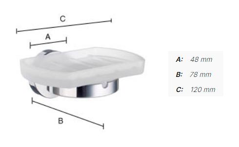 Smedbo Home s&aelig;besk&aring;l til v&aelig;g - Krom/Mat glas