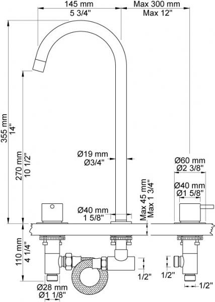 Vola HV10 To-grebsblander til h&aring;ndvask - Krom
