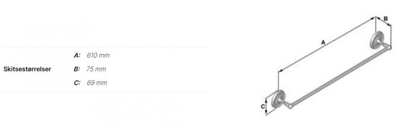 Smedbo Villa enkel h&aring;ndkl&aelig;destang - Krom