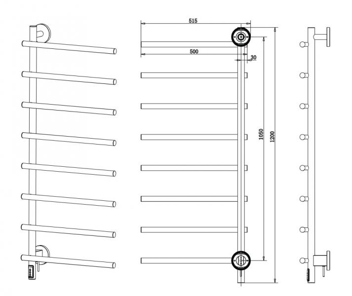 Cassøe Lazio håndklædetørrer til el - Børstet messing Cassøe Lazio håndklædetørrer til el - Børstet messing