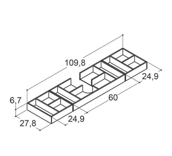 Dansani Mido+ Skuffeindretningspakke topskuffe B120 D44