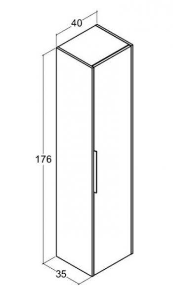 Dansani Mido+ Classic højskab m/1 låge - Mat sand Dansani Mido+ Classic højskab m/1 låge - Mat sand