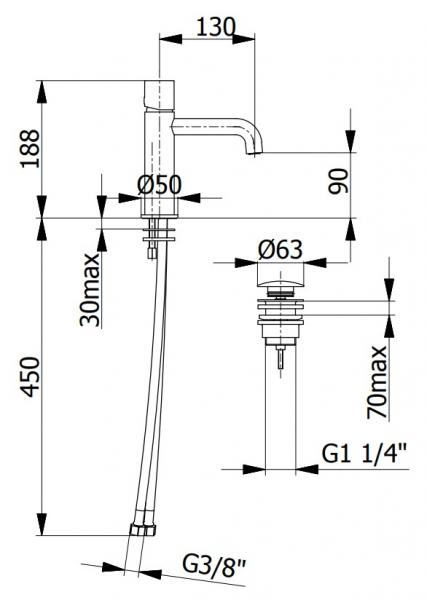 Cassøe One håndvaskarmatur - Poleret messing PVD Cassøe One håndvaskarmatur - Poleret messing PVD