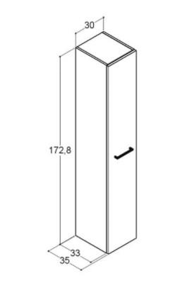 Dansani Mido+ h&oslash;jskab 30 - H&oslash;jreh&aelig;ngslet - Sort struktur