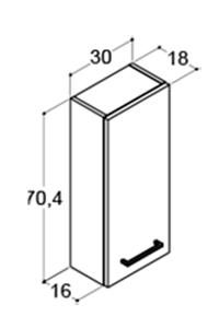 Dansani Mido+ overskab m/3 glashylder - Venstreh&aelig;ngslet - Varm eg