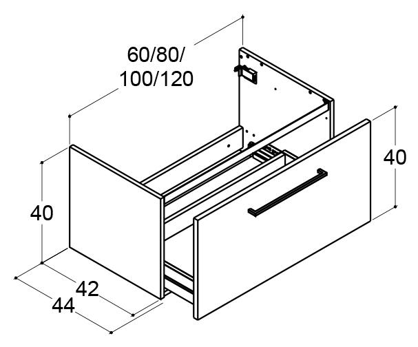 Dansani Mido+ 60 vaskeskab m/1 skuffe - Hvid mat Dansani Mido+ 60 vaskeskab m/1 skuffe - Hvid mat