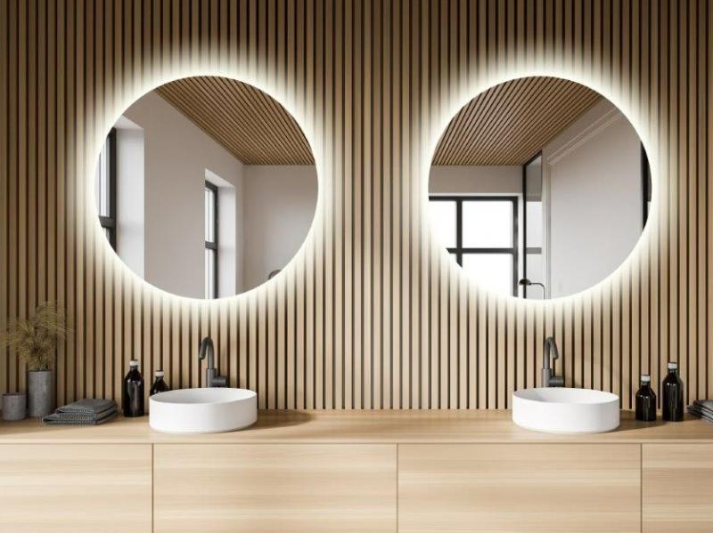 Puk rundt spejl m/backlight og varme - Ø100 cm Puk rundt spejl m/backlight og varme - Ø100 cm