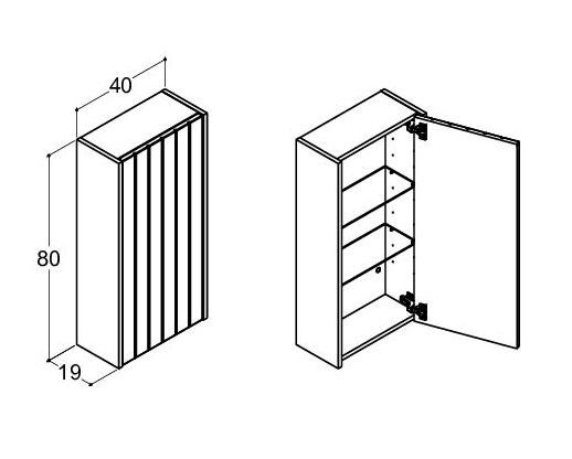 Dansani Luna Vintage overskab m/l&aring;ge og riller - H&oslash;jreh&aelig;ngslet - Natur eg/valgfri farve